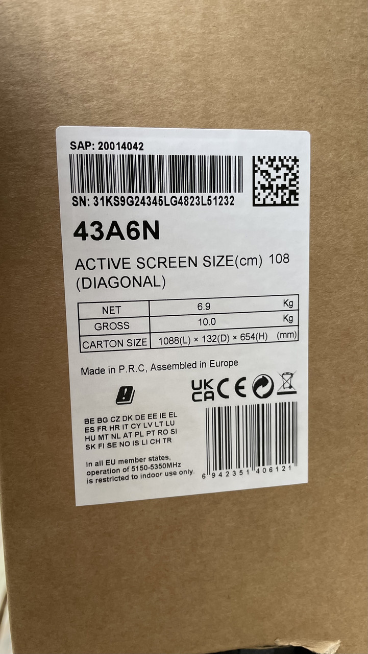 Телевізор Hisense 43A6N LED 4K VIDAA Dolby Vision 60 Гц - Зображення 2