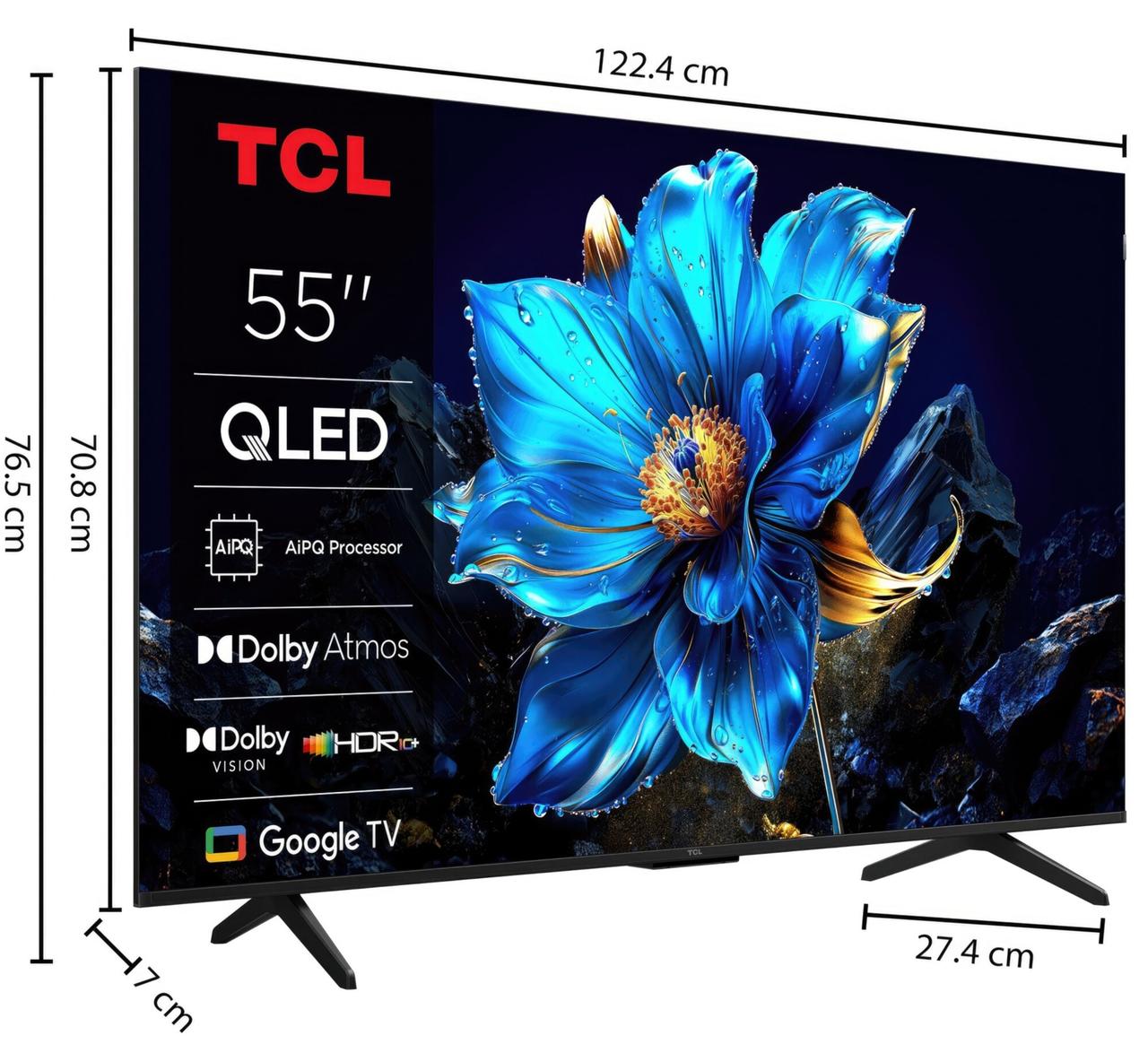 Телевізор TCL QLED 55P7K 4K Google TV Dolby Atmos 60 Гц - Зображення 4